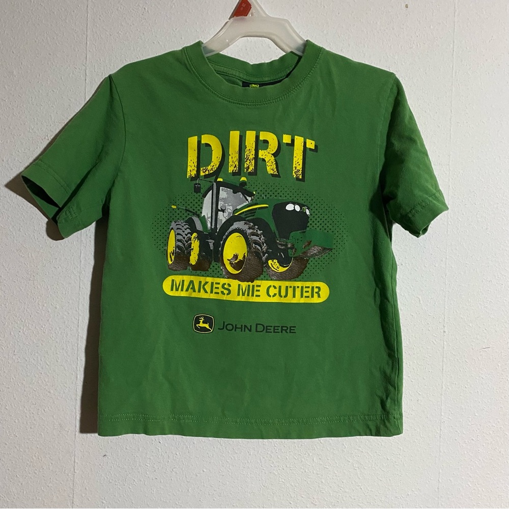 John Deere Kids Green Cotton T-Shirt: Size 7